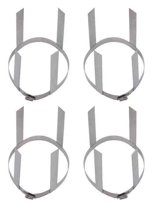 Set mit vier Abstandshaltern aus Edelstahl, geeignet für den Einsatz in Schachtanwendungen. Produziert von Vaillant, zur Unterstützung der stabilen Installation.